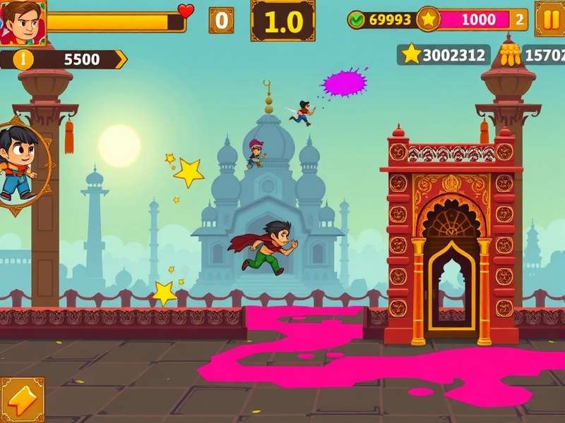 Revered Run Rulers festival event showing Holi-themed gameplay